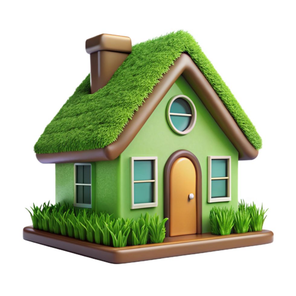 extraordinary creative Eco Friendly Home Front View Isolated Element high resolution png