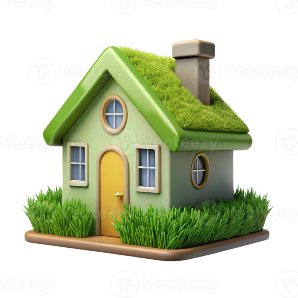 stunning abstract Eco Friendly Home Front View Isolated Element detailed png