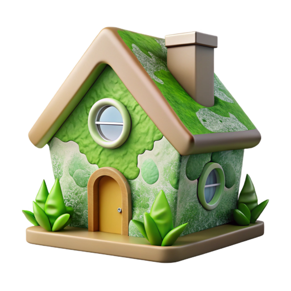 stunning creative Eco Friendly House Cutout with Transparent Background premium png