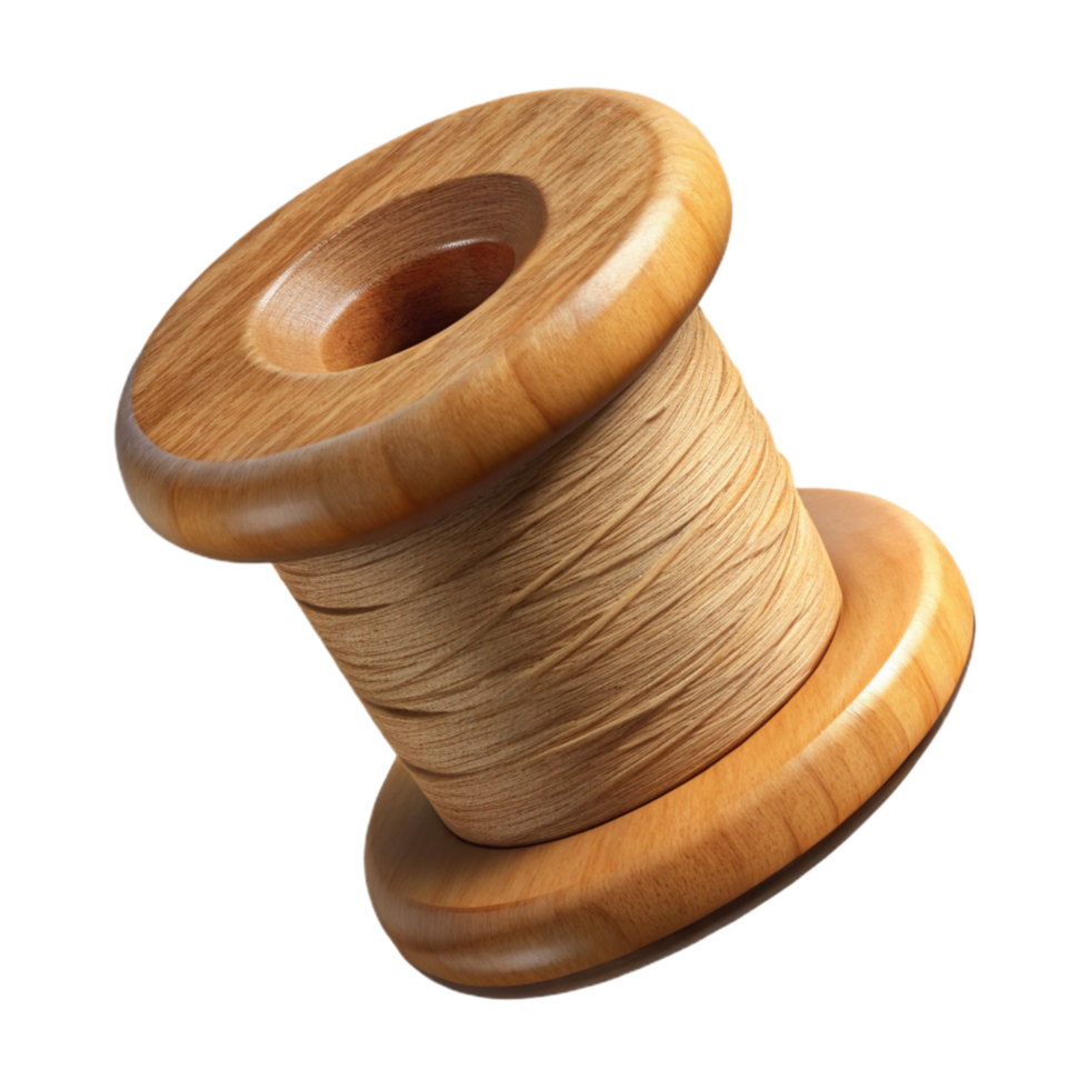 beautiful rustic Thread Spool Wooden Transparent Background genuine png
