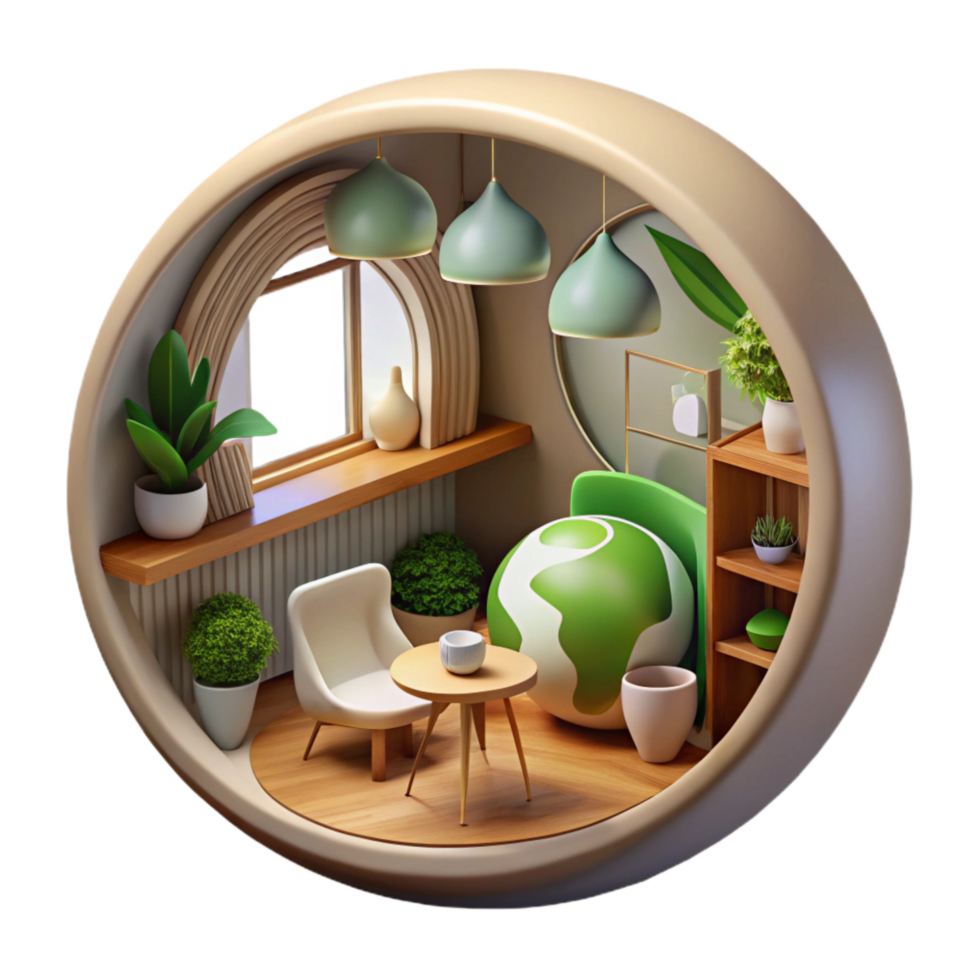 elegant artistic Eco Friendly Interior Design Cutout with Natural Light high quality png
