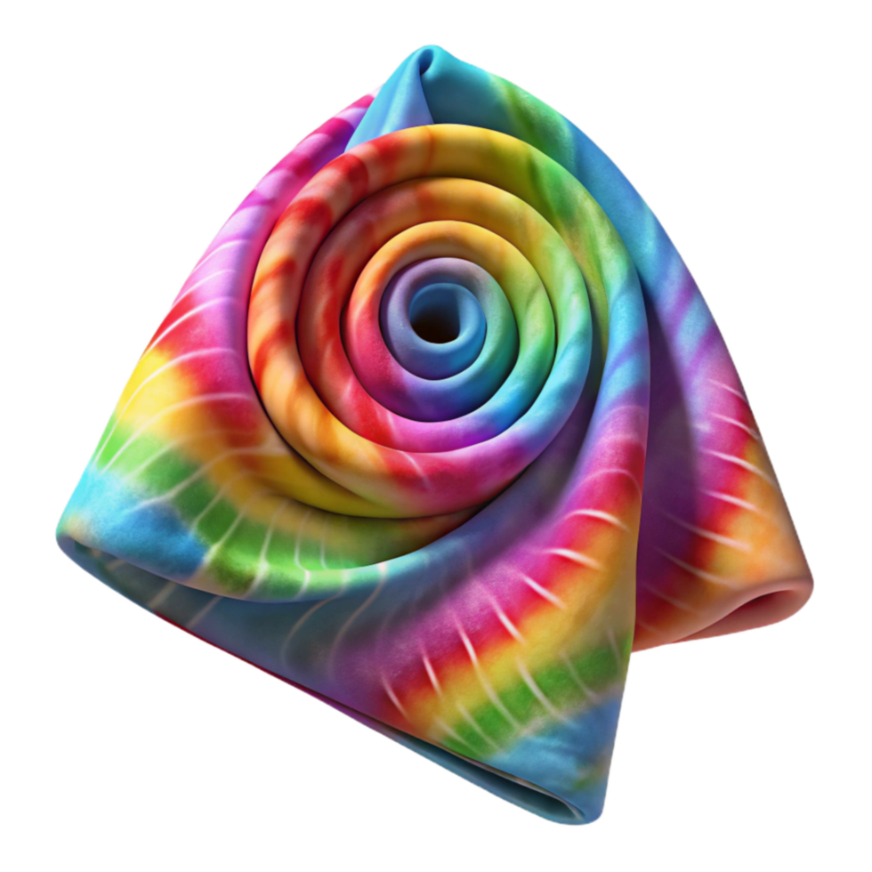 impressive rustic Tie Dye Fabric with Swirl Pattern Transparent Background professional png