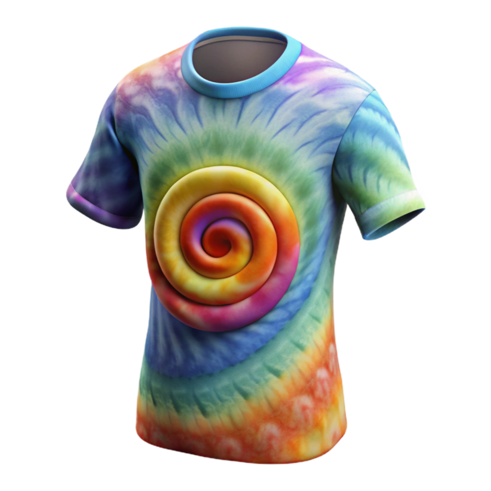impressive rustic Tie Dye T Shirt Spiral Pattern Transparent authentic png