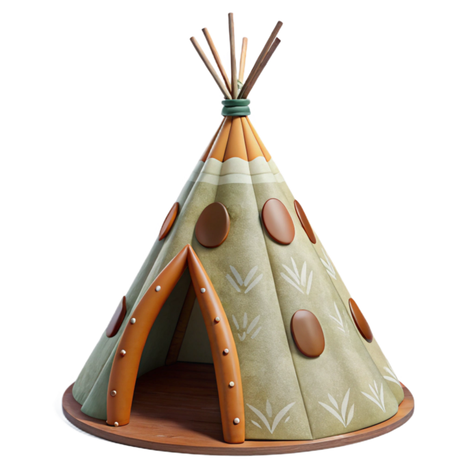 elegant artistic Tipi Cone Shaped Dwelling Native American Cutout exclusive png