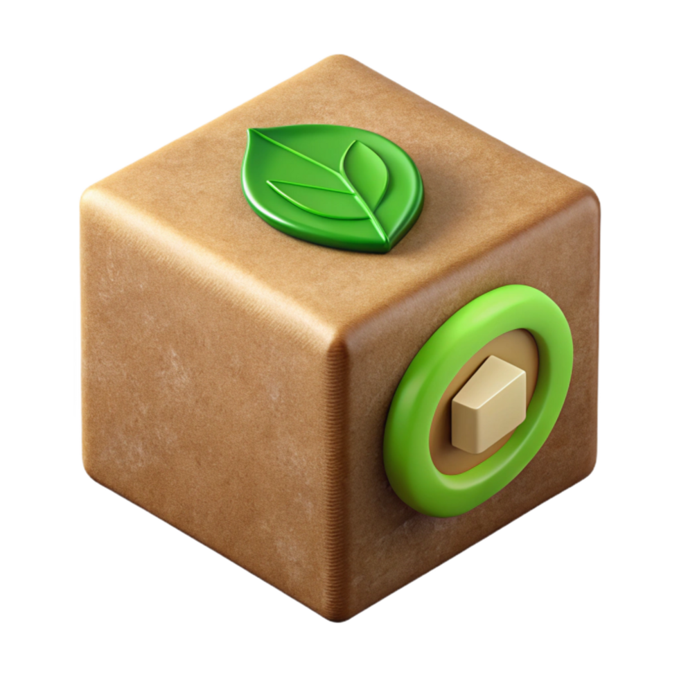 serene rustic Eco Friendly Mailing Box with Green Logo Isolated genuine png