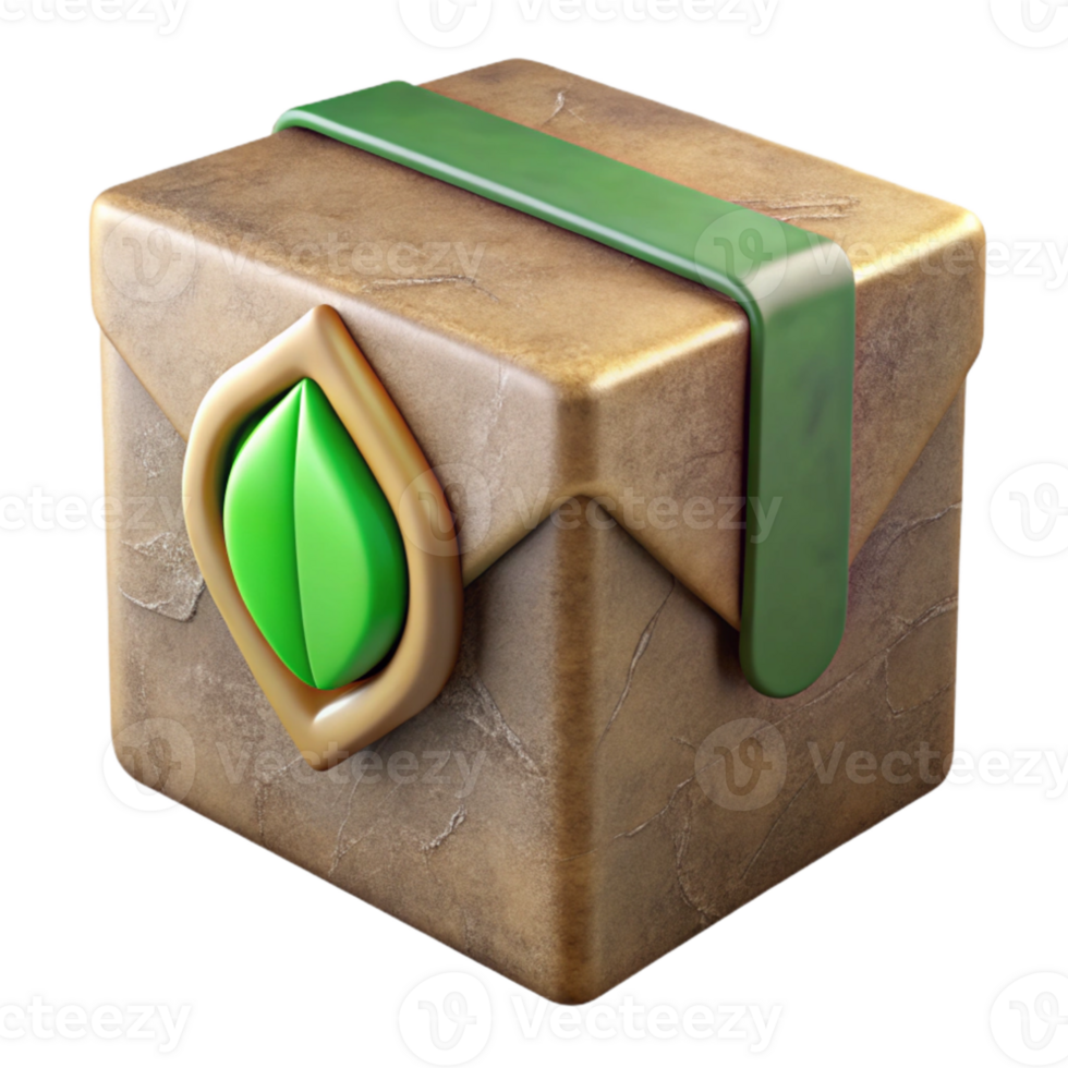 stunning abstract Eco Friendly Mailing Box with Green Logo Isolated genuine png