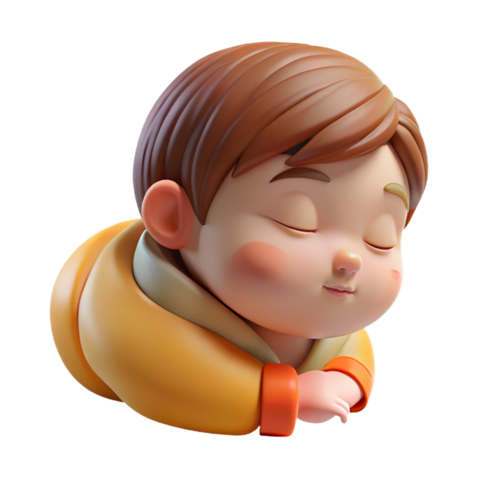 serene rustic Toddler Sleeping Peacefully Side View Transparent Background detailed png
