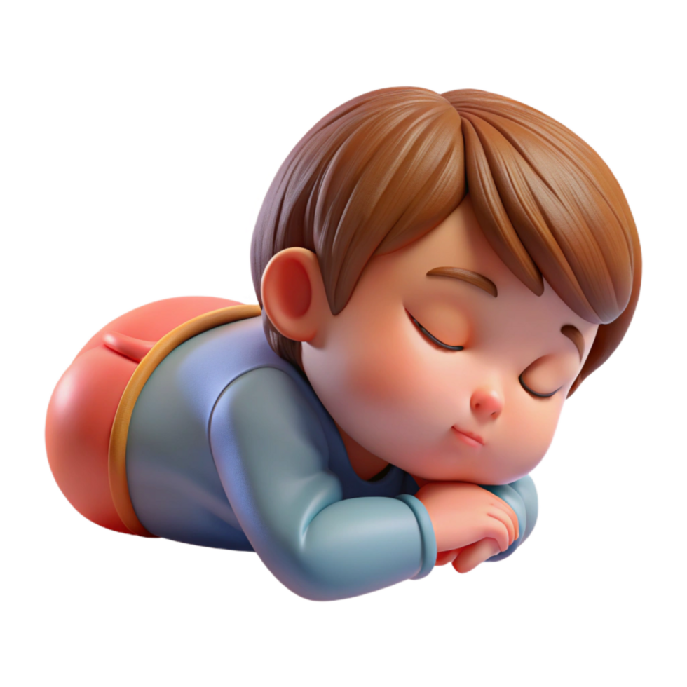 beautiful minimalist Toddler Sleeping Peacefully Side View Transparent Background professional png