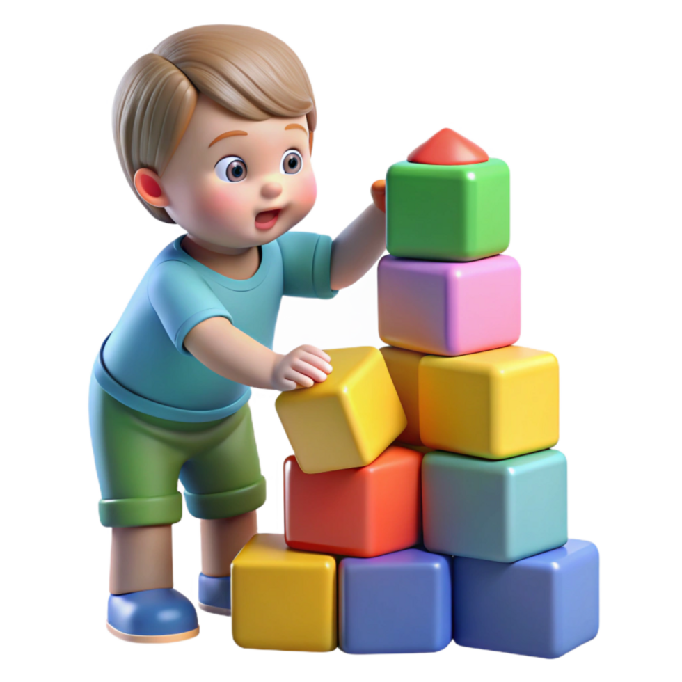 extraordinary creative Toddler Stacking Blocks Colorful Toys Transparent Background original png
