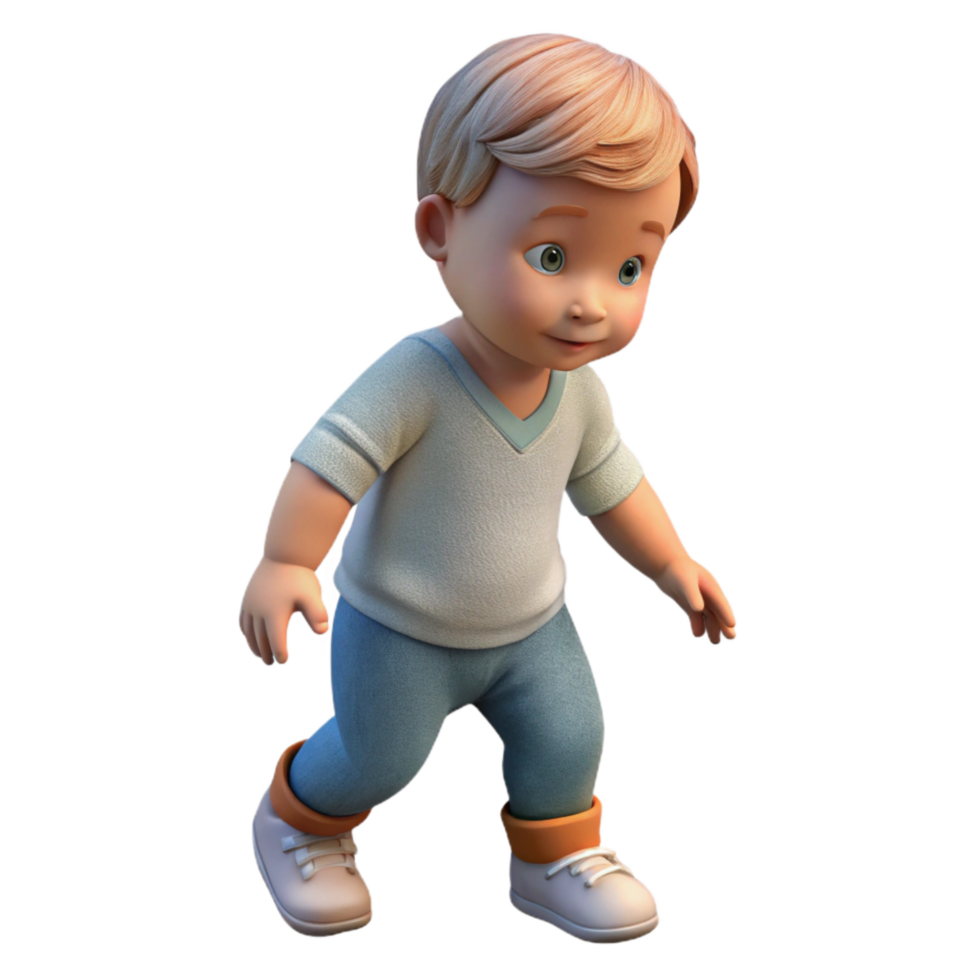 impressive minimalist Toddler Taking First Steps Side Angle Isolated original png