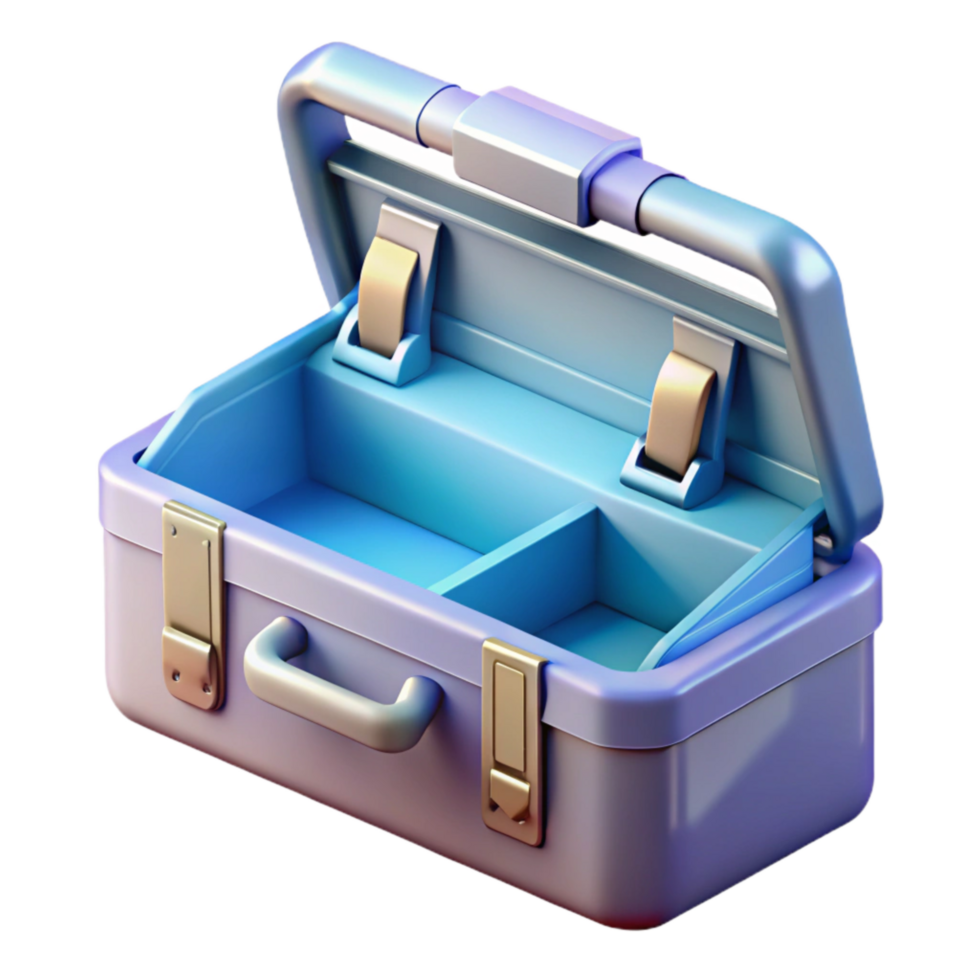 beautiful minimalist Toolbox Empty Interior Space Transparent Background authentic png