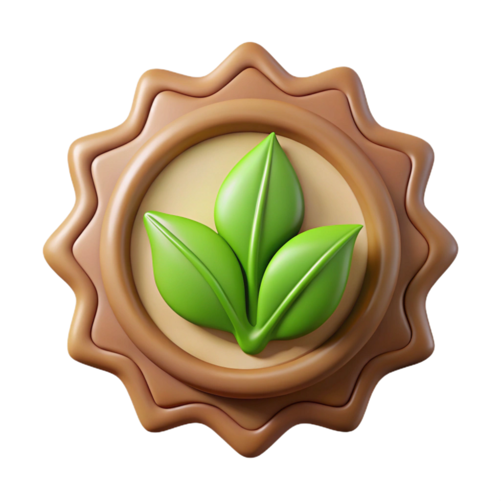 vibrant traditional Eco Friendly Product Label Design Cutout with Green Leaf exclusive png