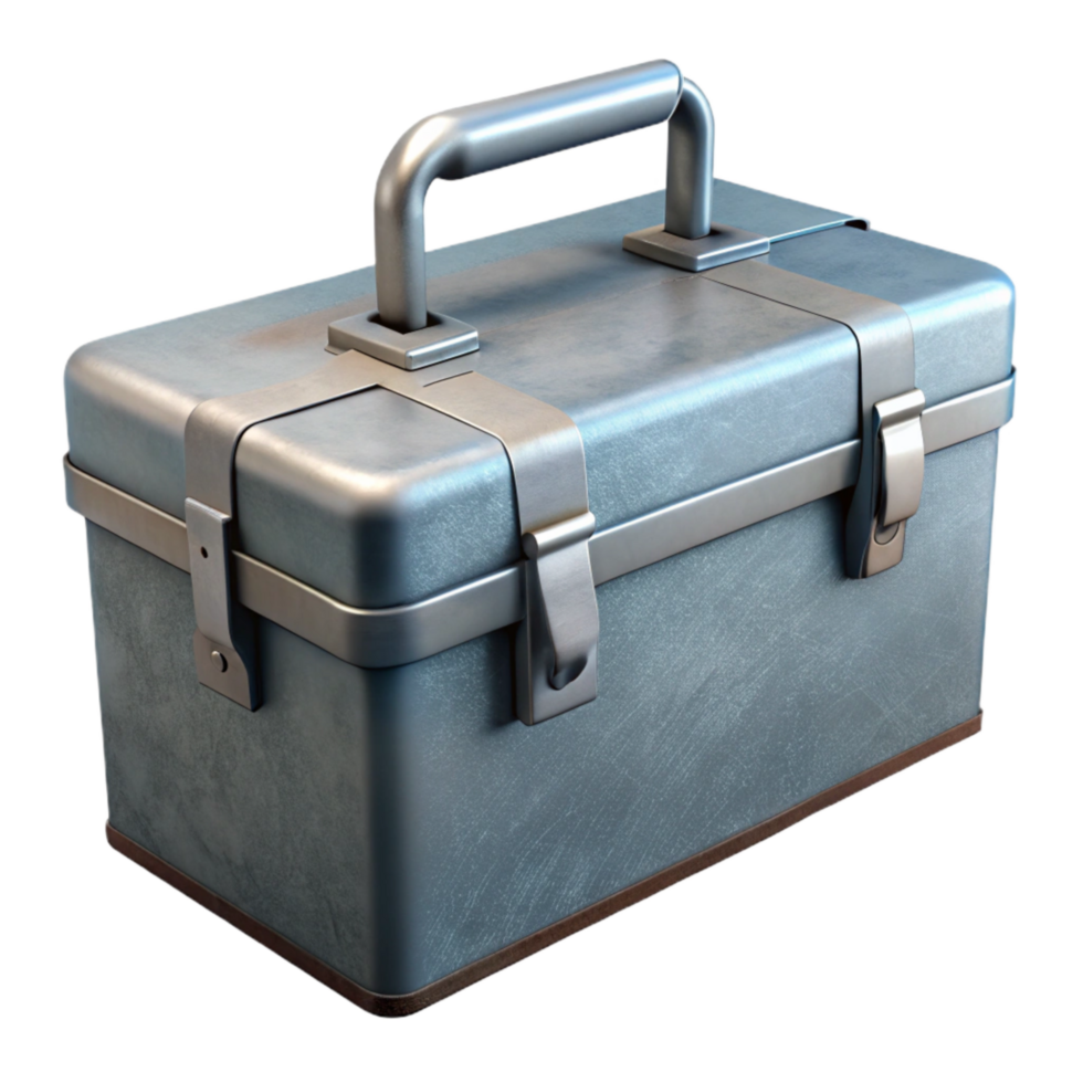 stunning artistic Tool Box Open Empty Metal Transparent Background detailed png