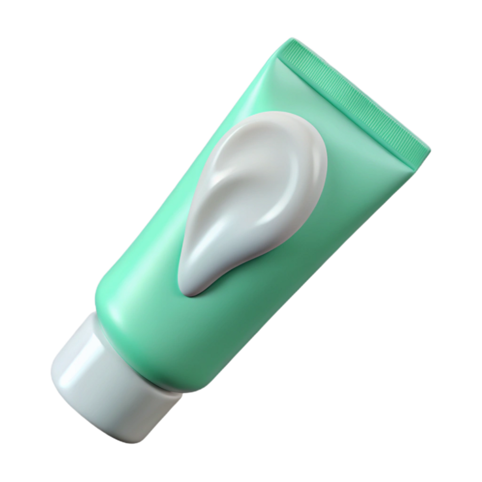 elegant minimalist Toothpaste Tube White Mint Flavored Isolated Element exclusive png