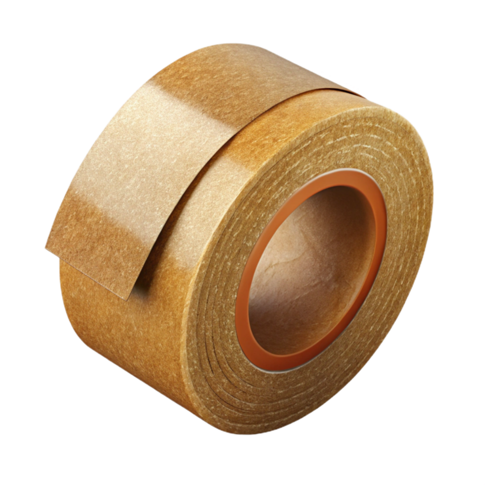 elegant traditional Eco Friendly Shipping Tape with Brown Kraft Texture Isolated detailed png