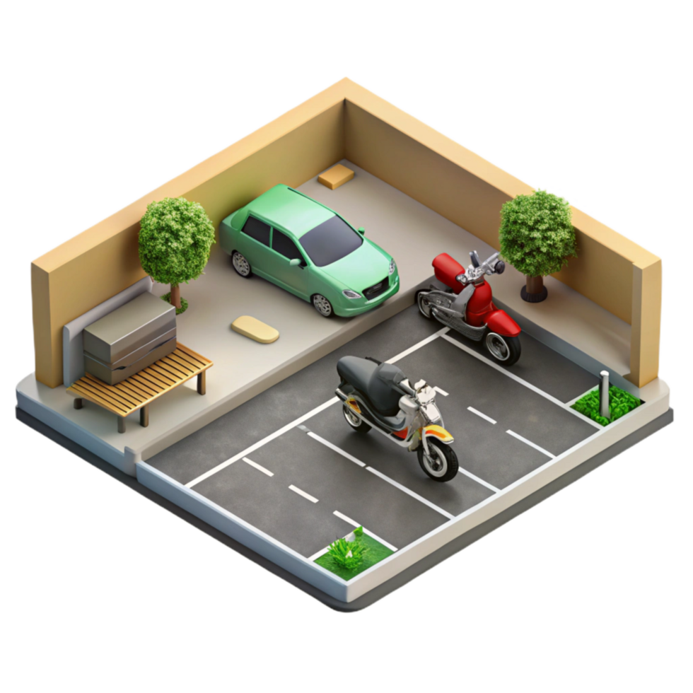 extraordinary abstract Top Down Perspective of Empty Parking Lot Isolated original png