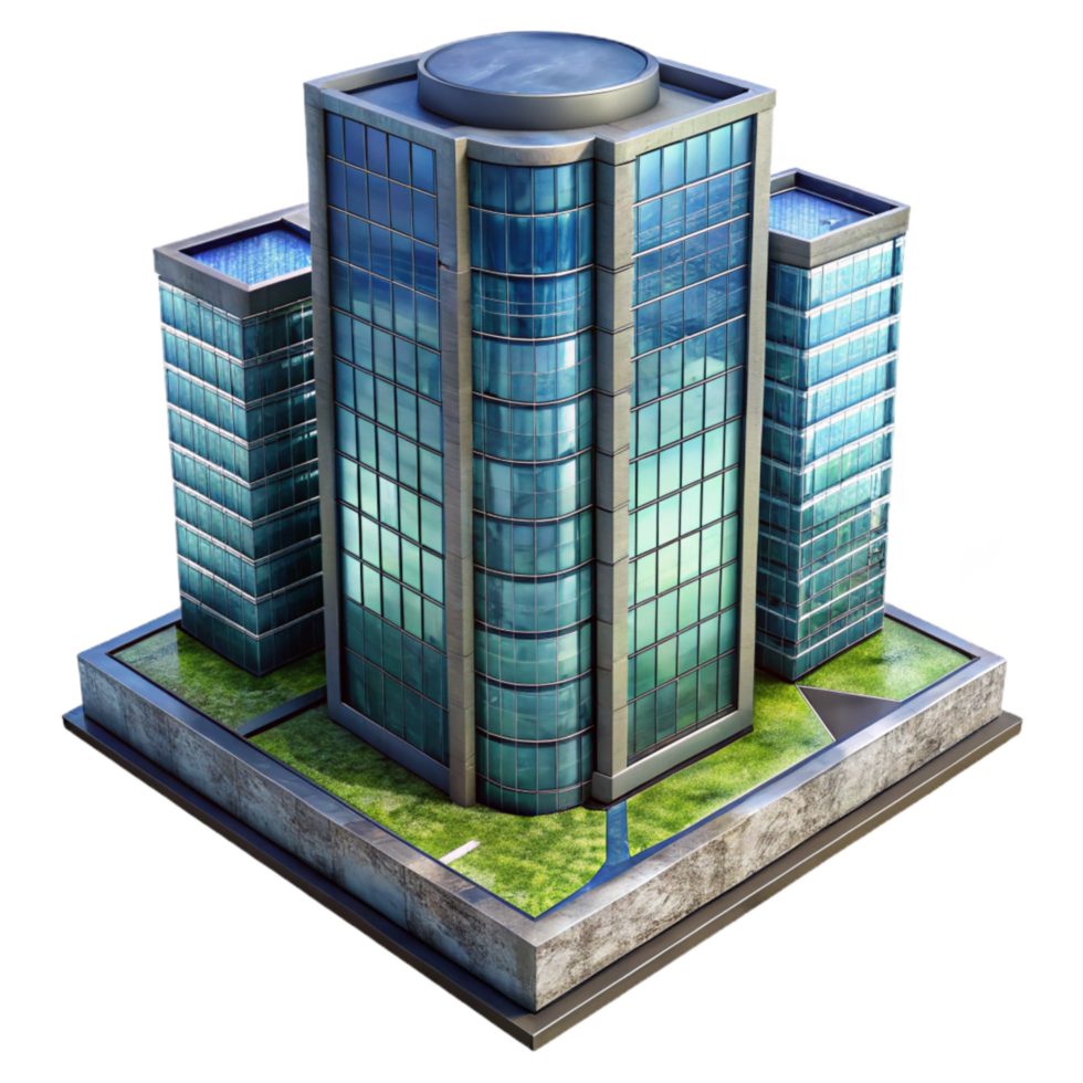 magnificent vintage Eco Friendly Skyscraper Cutout with Glass Facade high quality png