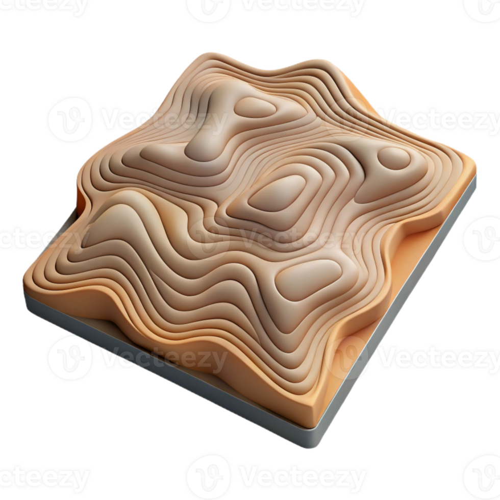 magnificent creative Topographic Map with Contour Lines Transparent Background png