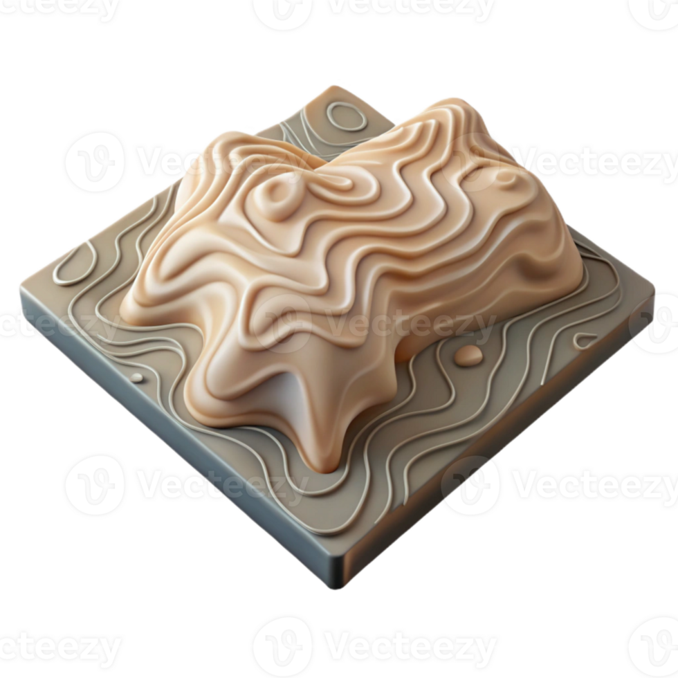 dramatic rustic Topographic Map with Elevation Lines Transparent Background detailed png