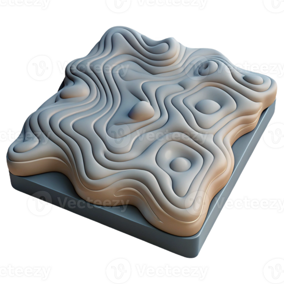 elegant traditional Topographic Map with Contour Lines Transparent Background premium png