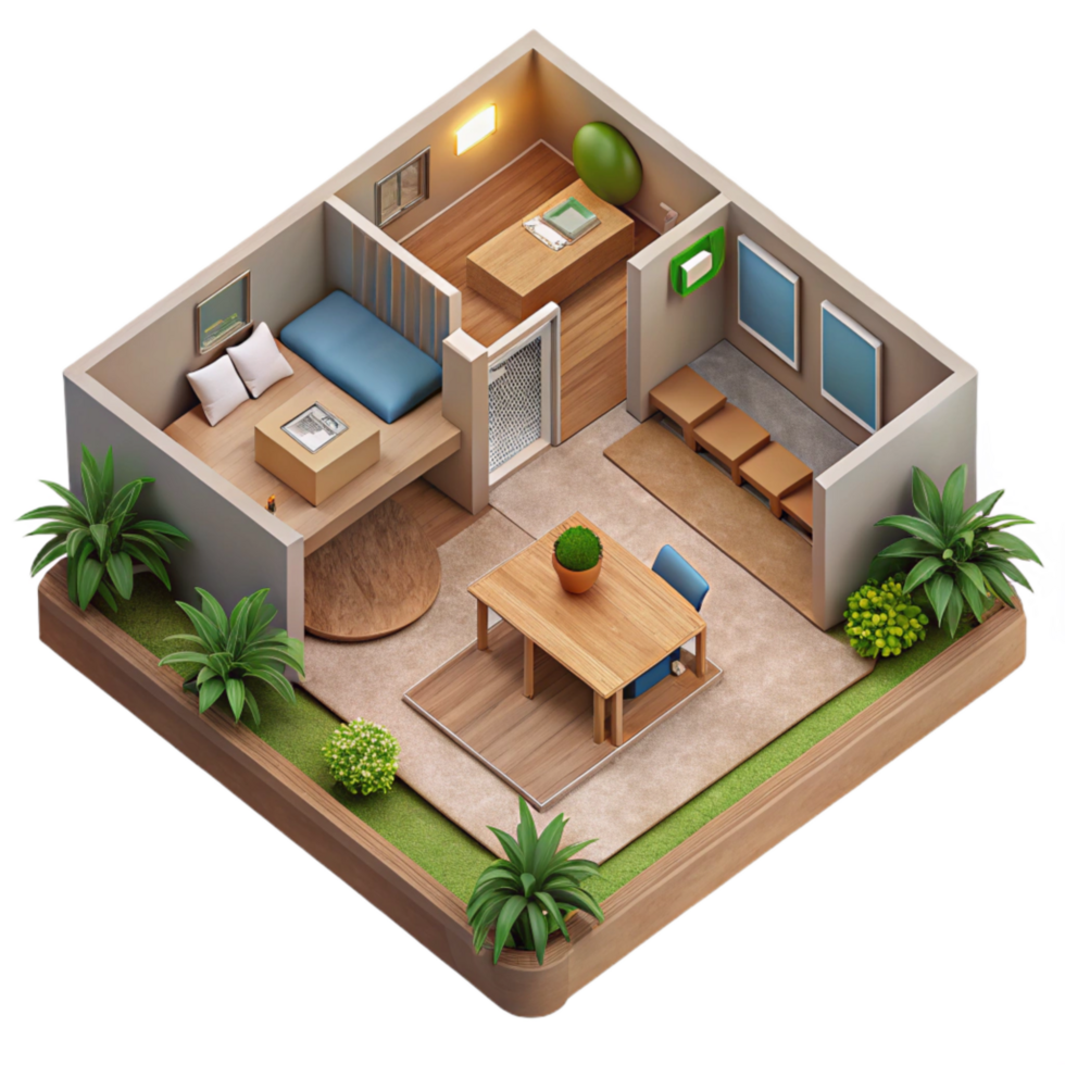 impressive abstract Eco Home Floor Plan Cutout with Room Labels authentic png
