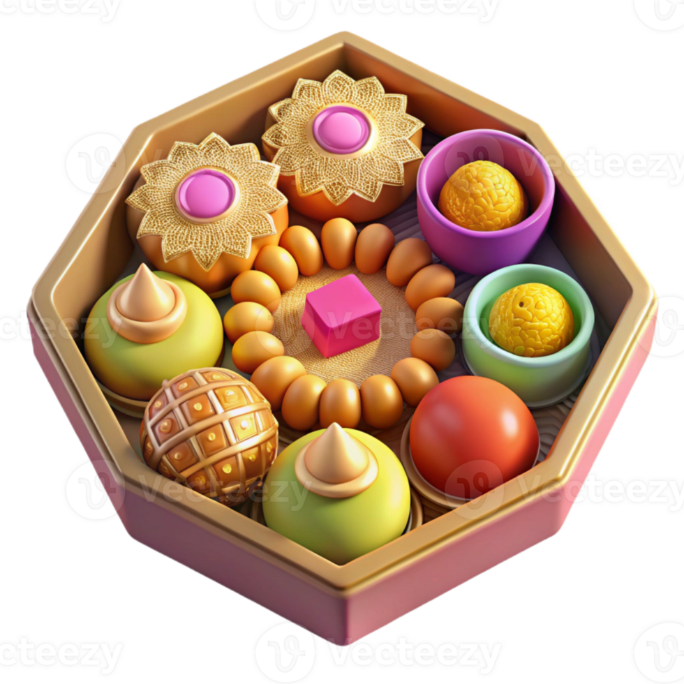extraordinary creative Top View Diwali Sweets Box Festive Decoration Cutout authentic png