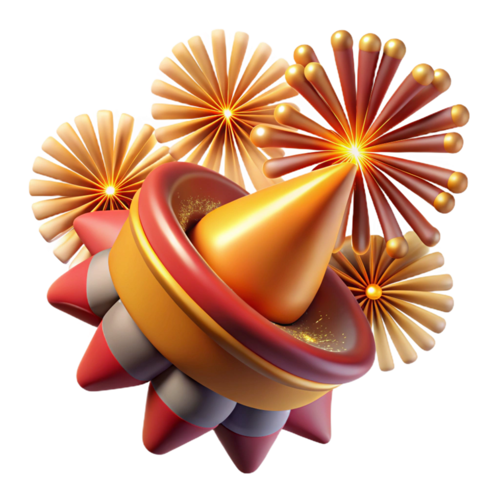 serene minimalist Top View Diwali Fireworks Sparkling Effect Isolated authentic png