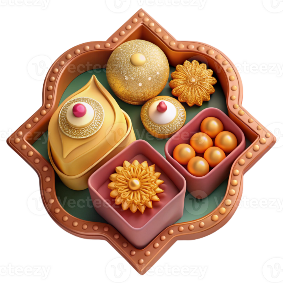serene minimalist Top View Diwali Sweets Box Festive Decoration Cutout high quality png