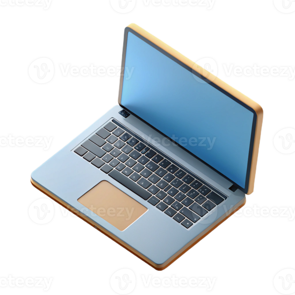 beautiful creative Top View of Laptop with Blank Screen Transparent Background Cutout exclusive png