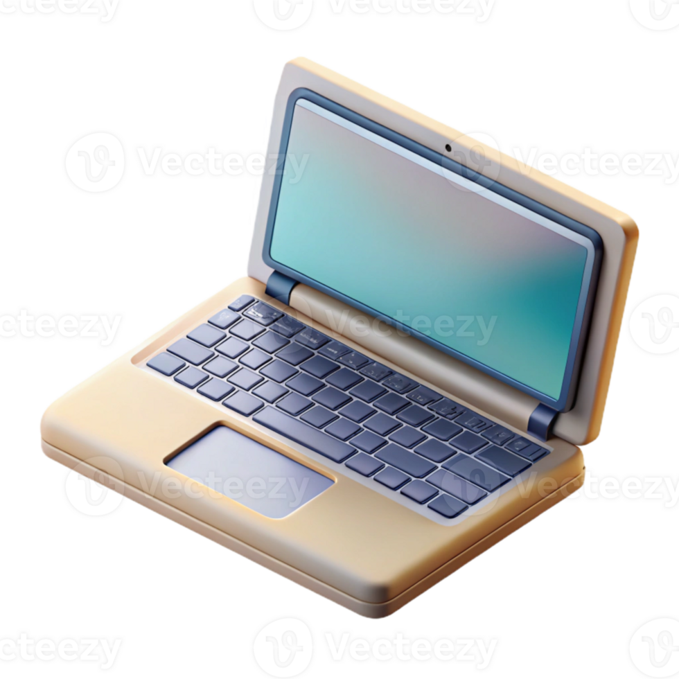 vibrant vintage Top View of Laptop with Blank Screen Transparent Background Cutout authentic png