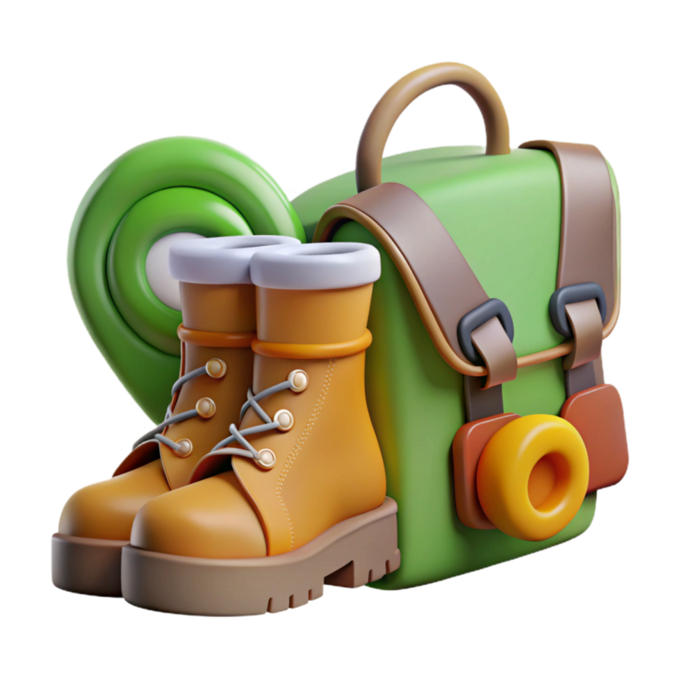 Eco Tourism Icon Hiking Boots Backpack Cutout png