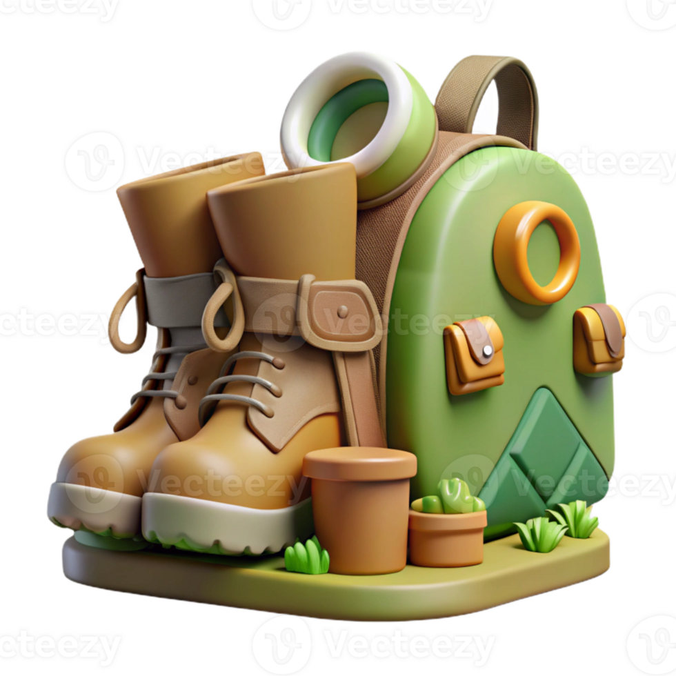 impressive abstract Eco Tourism Icon Hiking Boots Backpack Cutout genuine png