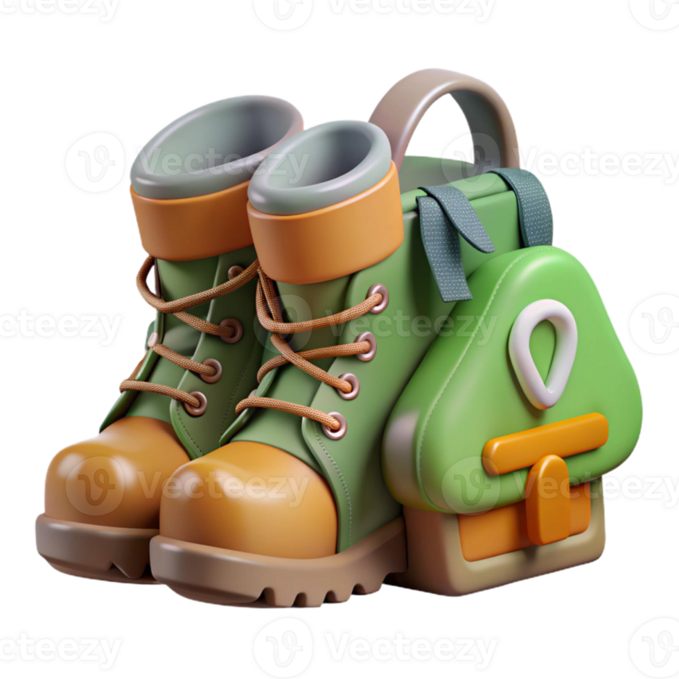 magnificent abstract Eco Tourism Icon Hiking Boots Backpack Cutout premium png