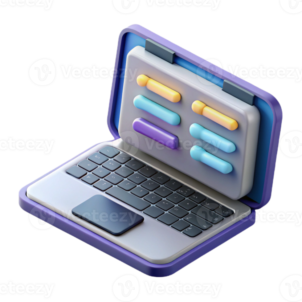 vibrant vintage Top View Open Laptop with Code Isolated premium png