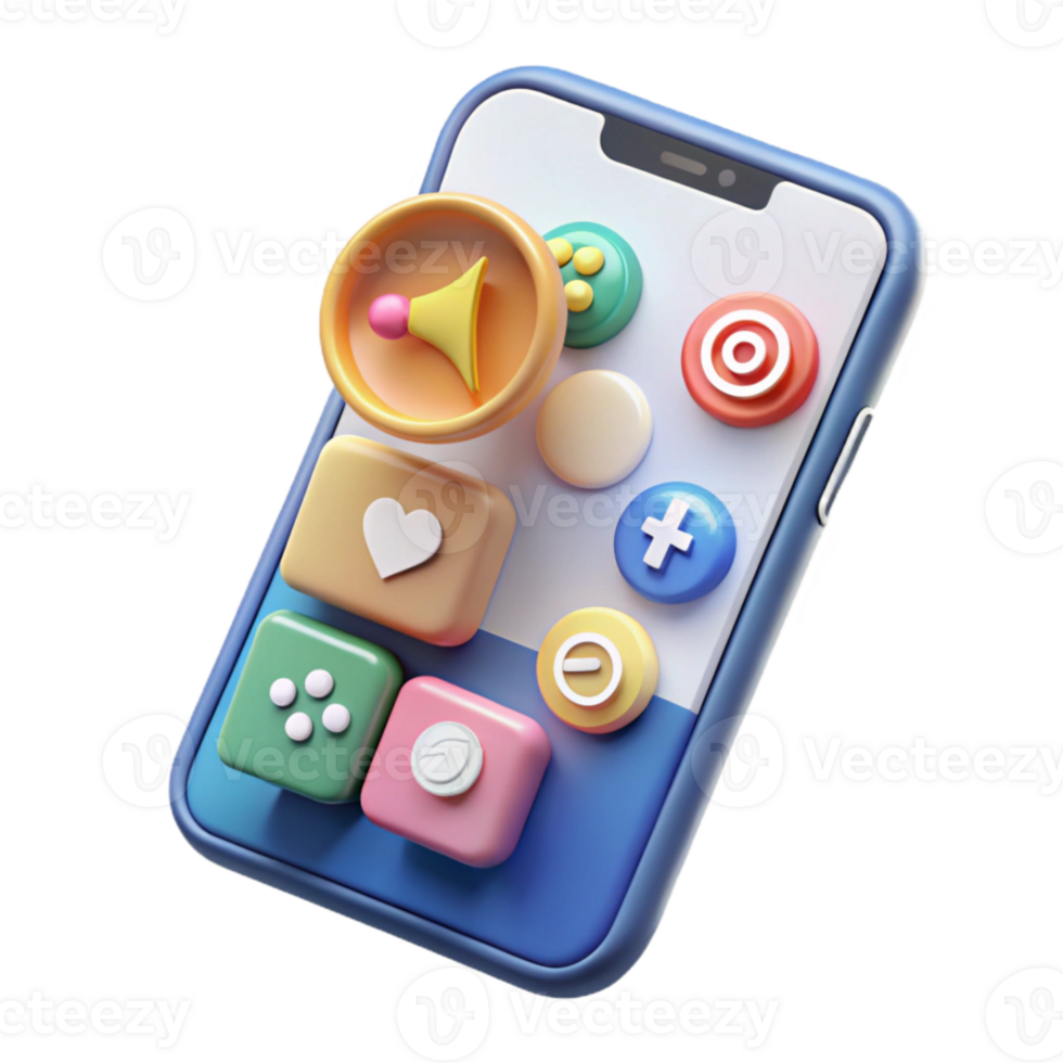magnificent rustic Top View Smartphone with Social Media Feed Transparent premium png