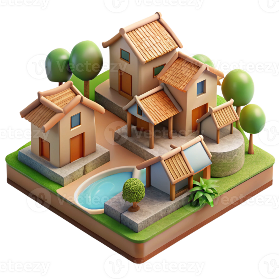 stunning rustic Eco Village Housing Layout Transparent detailed png
