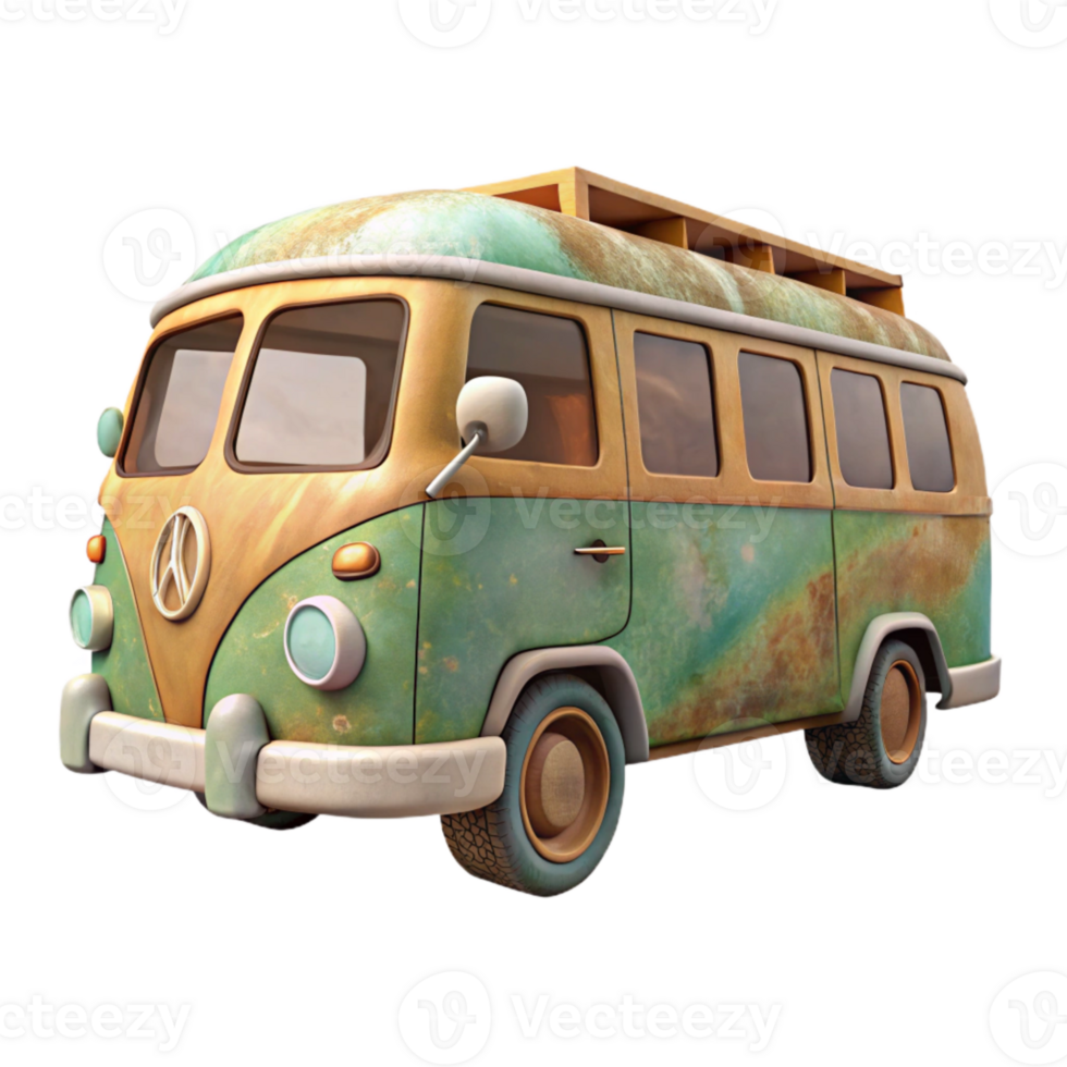 impressive creative Tourist Bus Cutout Side View on White premium png