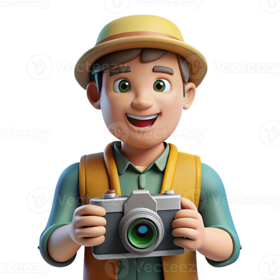 dramatic abstract Tourist Holding Camera Cutout Front View high resolution png
