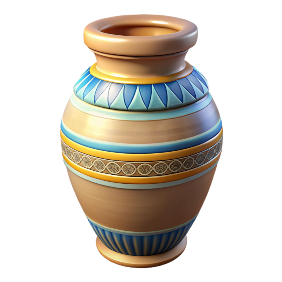 stunning modern Egyptian Canopic Jar Painted Detail Side View Isolated high quality png