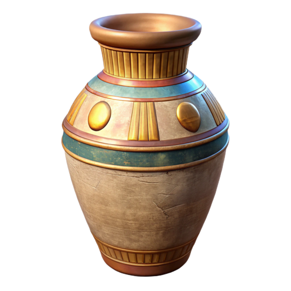 elegant abstract Egyptian Canopic Jar Painted Detail Side View Isolated authentic png