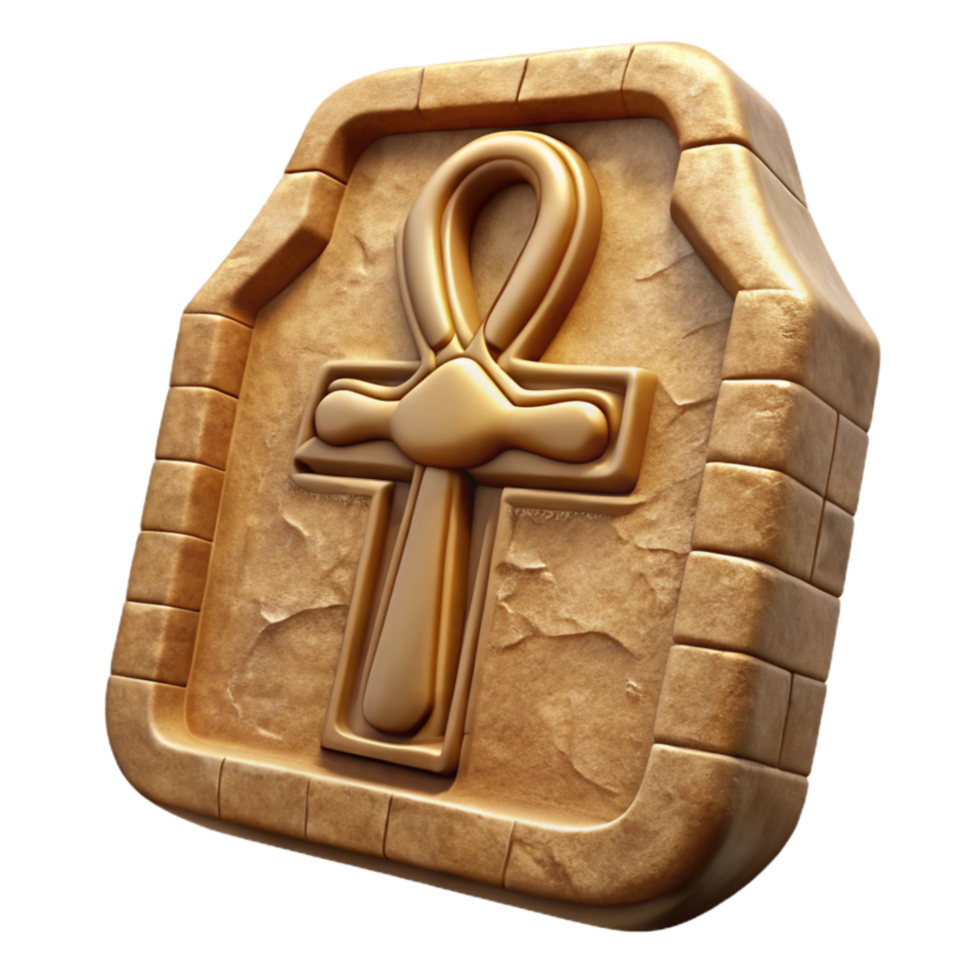 Egyptian Hieroglyphs Stone Carving Cutout Element png