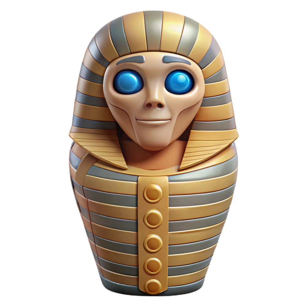 beautiful contemporary Egyptian Mummy Case Painted Decoration Transparent high resolution png