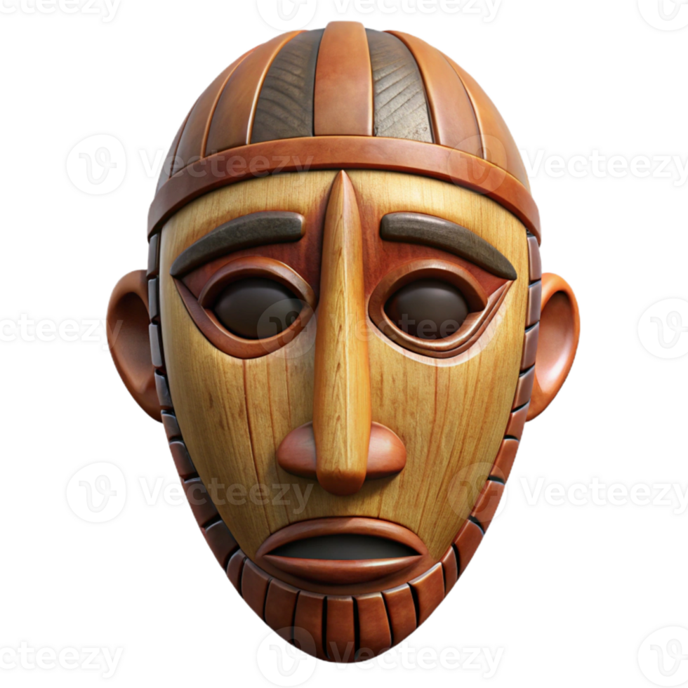 extraordinary vintage Traditional African Mask Carved Wood Texture Cutout original png