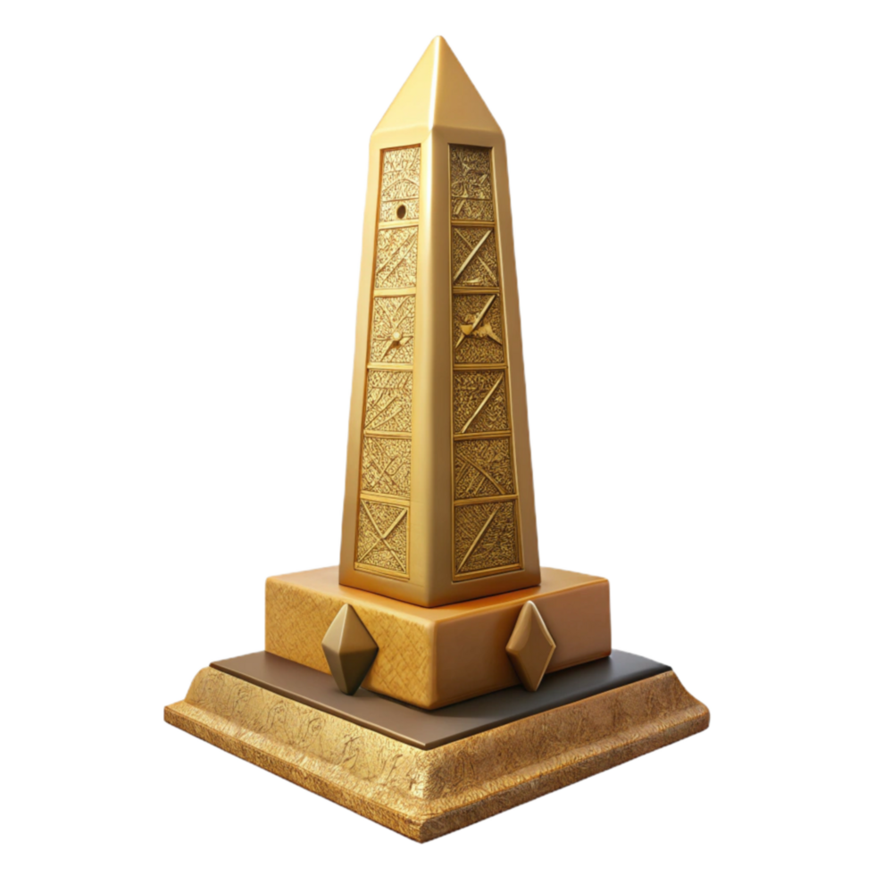 dramatic modern Egyptian Obelisk Hieroglyphic Inscription Cutout high resolution png