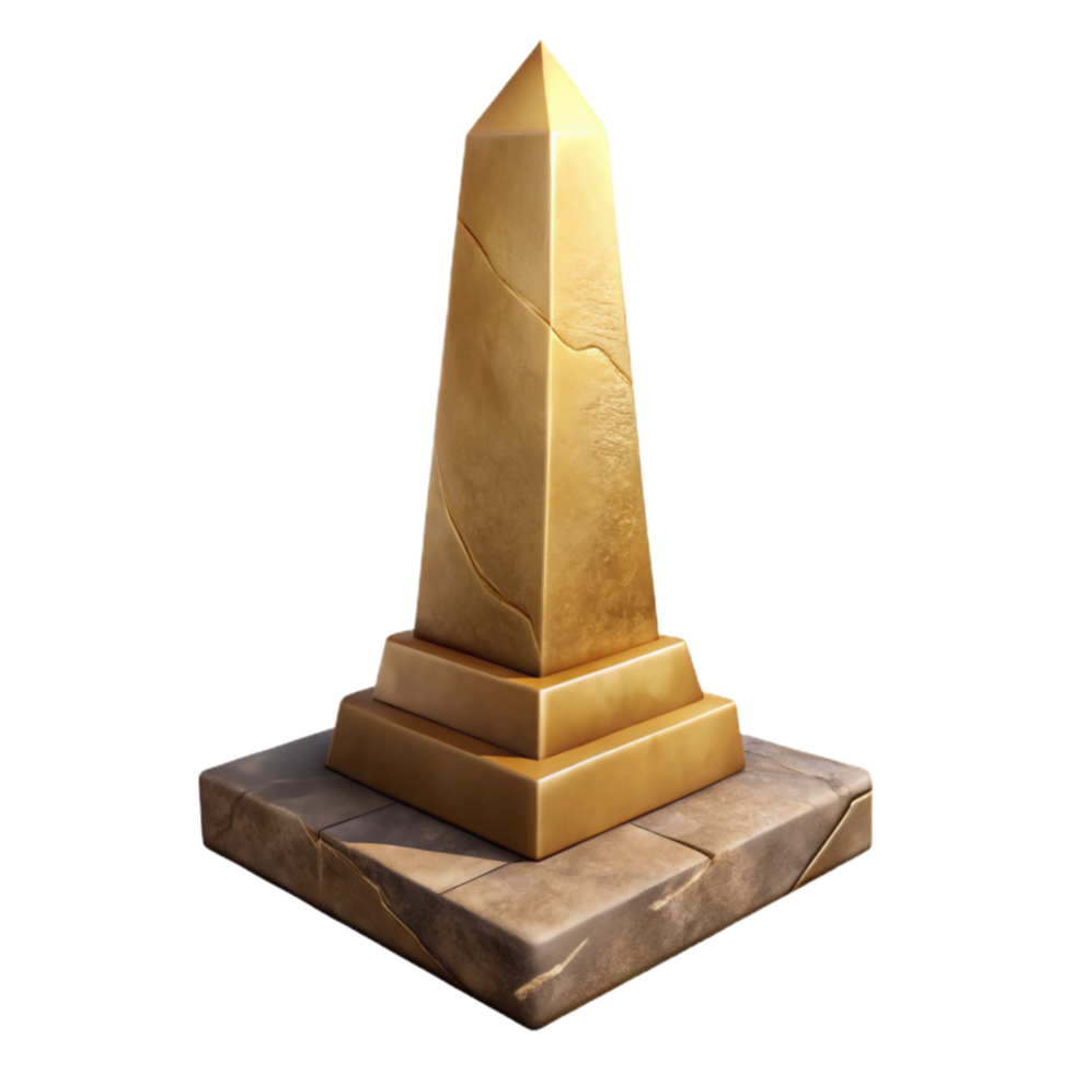 elegant artistic Egyptian Obelisk Stone Texture Front View Transparent Background png