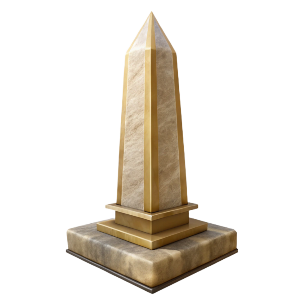 serene classic Egyptian Obelisk Stone Texture Front View Transparent Background genuine png