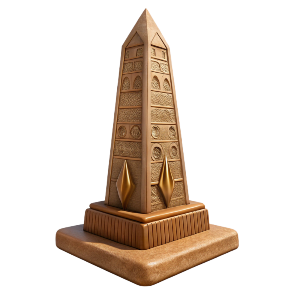 elegant contemporary Egyptian Obelisk with Hieroglyphs Cutout original png
