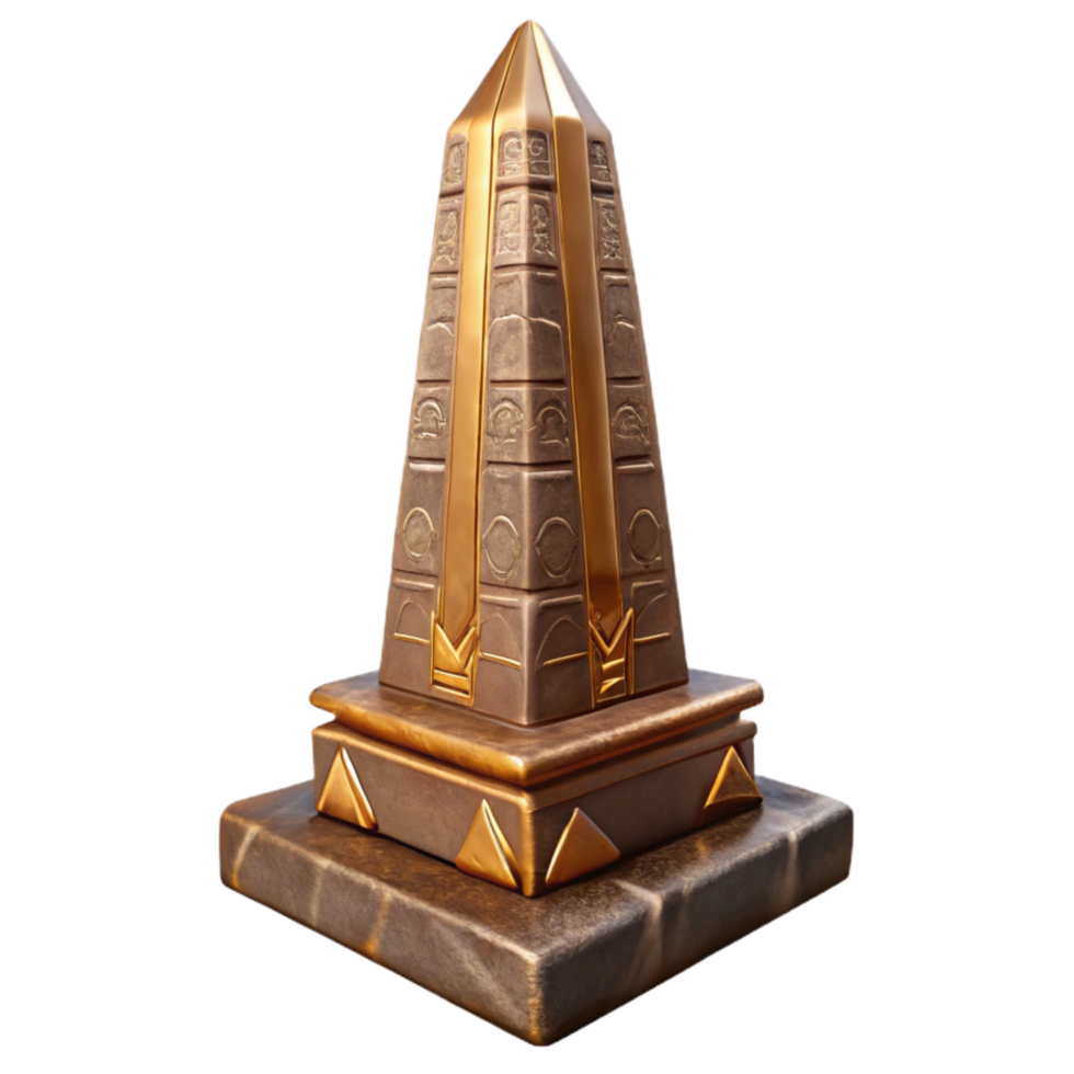 elegant abstract Egyptian Obelisk with Hieroglyphs Cutout premium png