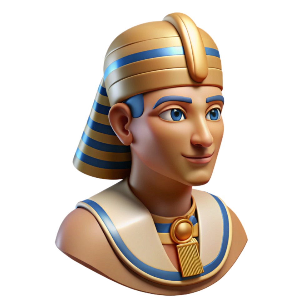 stunning classic Egyptian Pharaoh Bust Side Profile Transparent Background original png