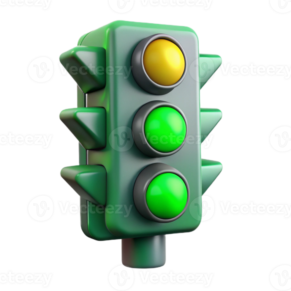 elegant rustic Traffic Light Green Signal Transparent Background high resolution png